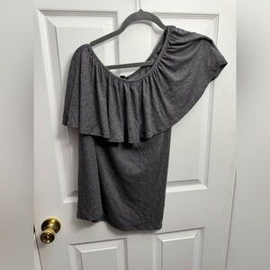 Torrid Charcoal One-Shoulder Ruffle‎ Top